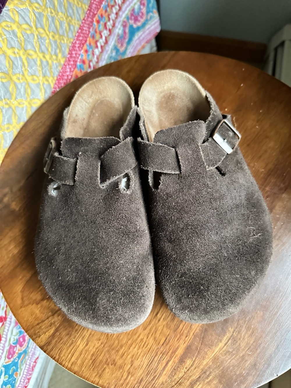 Birkenstock Boston Clog Brown Suede Softbed Sz 39 Regular Width - Picture 3 of 9